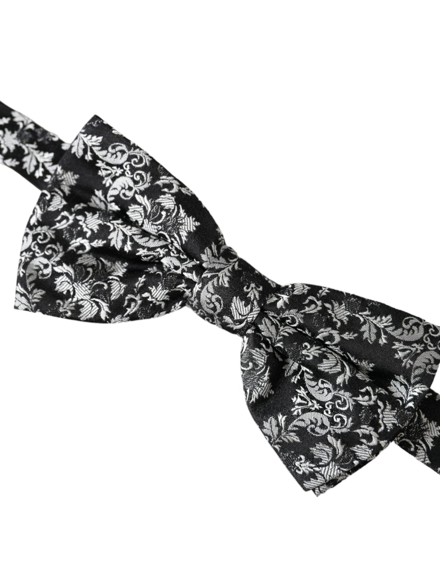 Nœud papillon ajustable en soie noire à fleurs Dolce &amp; Gabbana pour homme