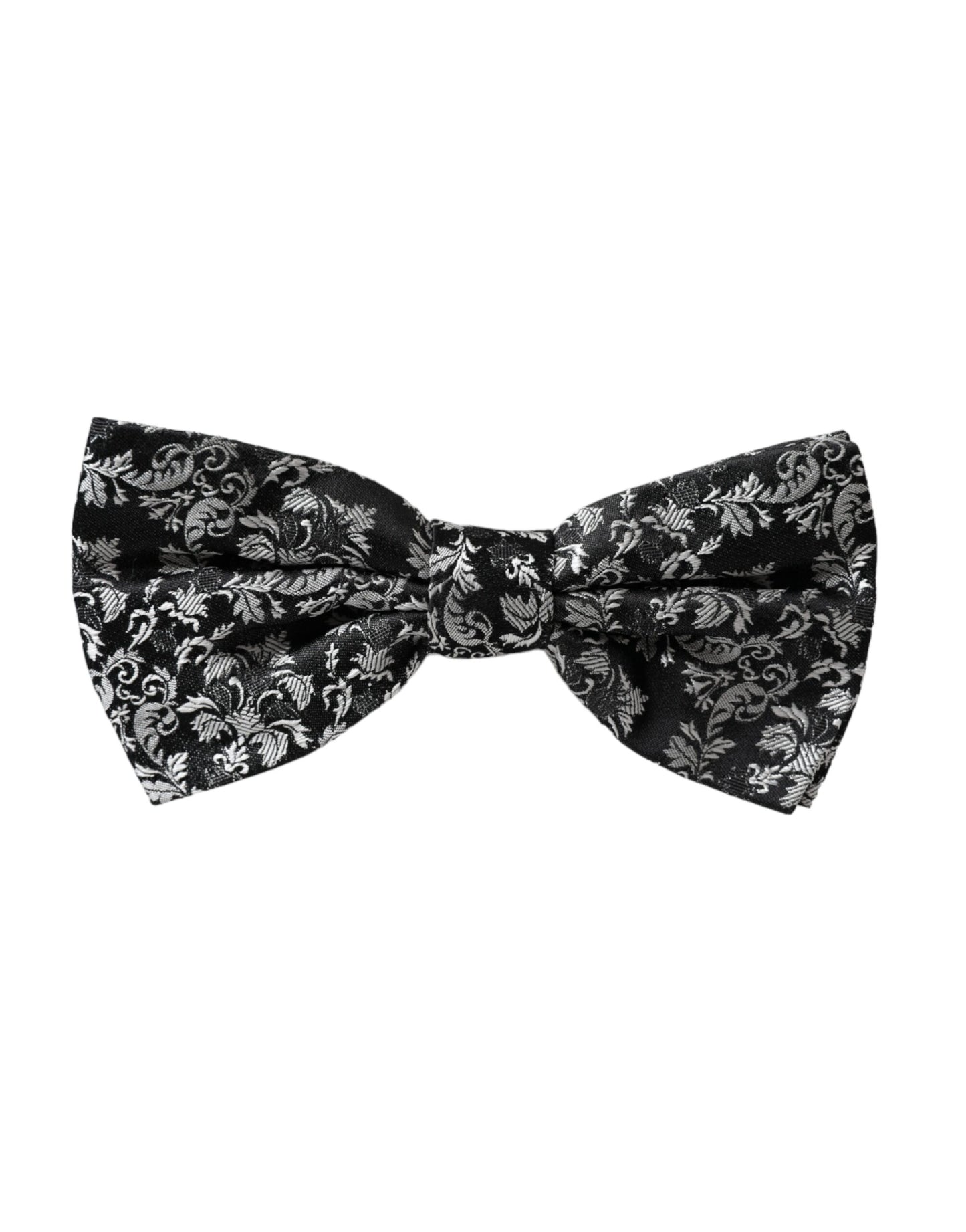 Nœud papillon ajustable en soie noire à fleurs Dolce &amp; Gabbana pour homme
