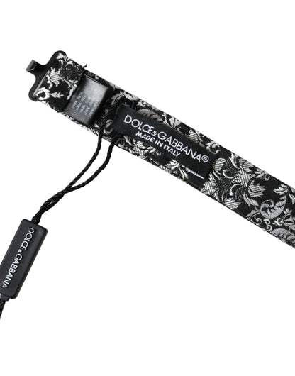 Nœud papillon ajustable en soie noire à fleurs Dolce &amp; Gabbana pour homme