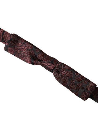 Nœud papillon ajustable en soie à fleurs marron Dolce &amp; Gabbana pour homme