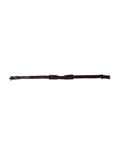 Nœud papillon ajustable en soie à fleurs marron Dolce &amp; Gabbana pour homme
