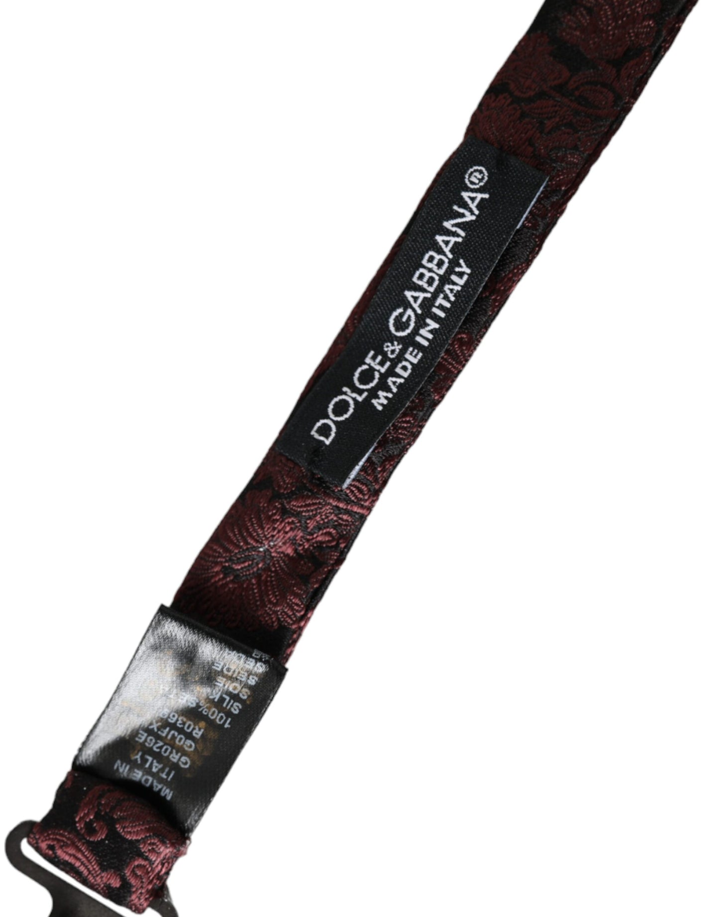 Nœud papillon ajustable en soie à fleurs marron Dolce &amp; Gabbana pour homme