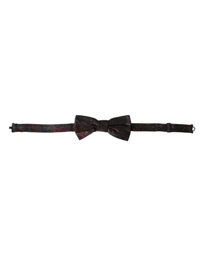 Nœud papillon ajustable Dolce &amp; Gabbana pour homme, motif floral rouge et noir