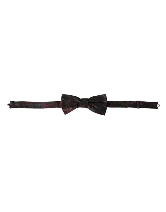 Nœud papillon ajustable Dolce &amp; Gabbana pour homme, motif floral rouge et noir