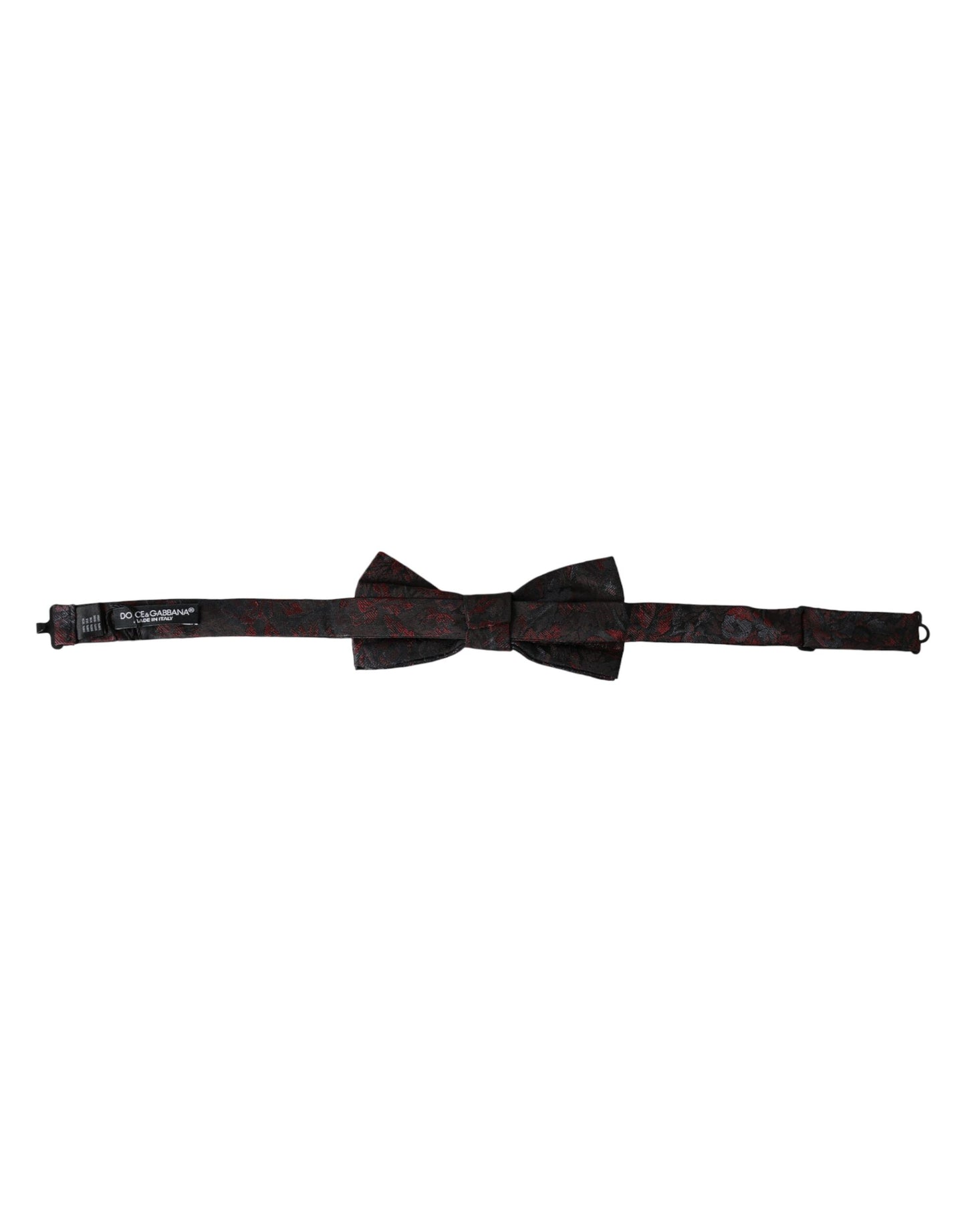Nœud papillon ajustable Dolce &amp; Gabbana pour homme, motif floral rouge et noir