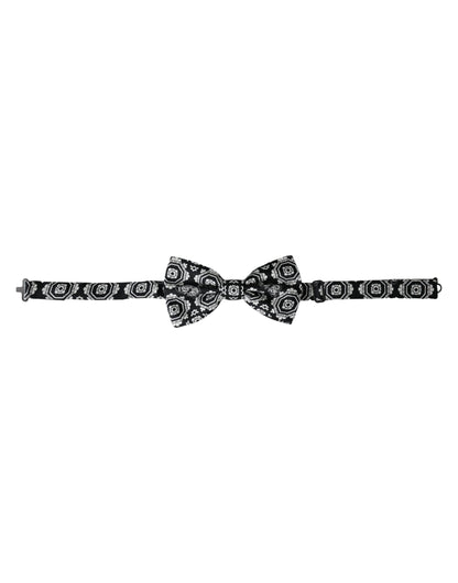 Nœud papillon ajustable imprimé noir et blanc Dolce &amp; Gabbana pour homme