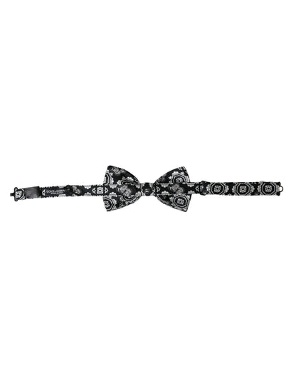 Nœud papillon ajustable imprimé noir et blanc Dolce &amp; Gabbana pour homme