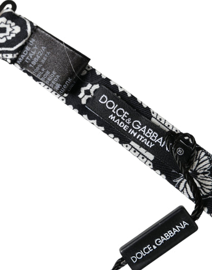 Nœud papillon ajustable imprimé noir et blanc Dolce &amp; Gabbana pour homme
