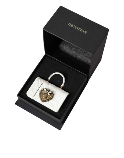 Dolce & Gabbana White Silicone Devotion Heart Cover Hand Bag Airpod Case by Dolce & Gabbana