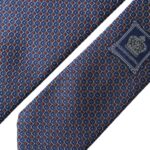 Dolce &amp; Gabbana Navy Blue Silk Patterned Adjustable Men Tie