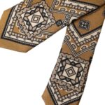 Dolce &amp; Gabbana Yellow 100% Silk Wheel Print Adjustable Men Tie