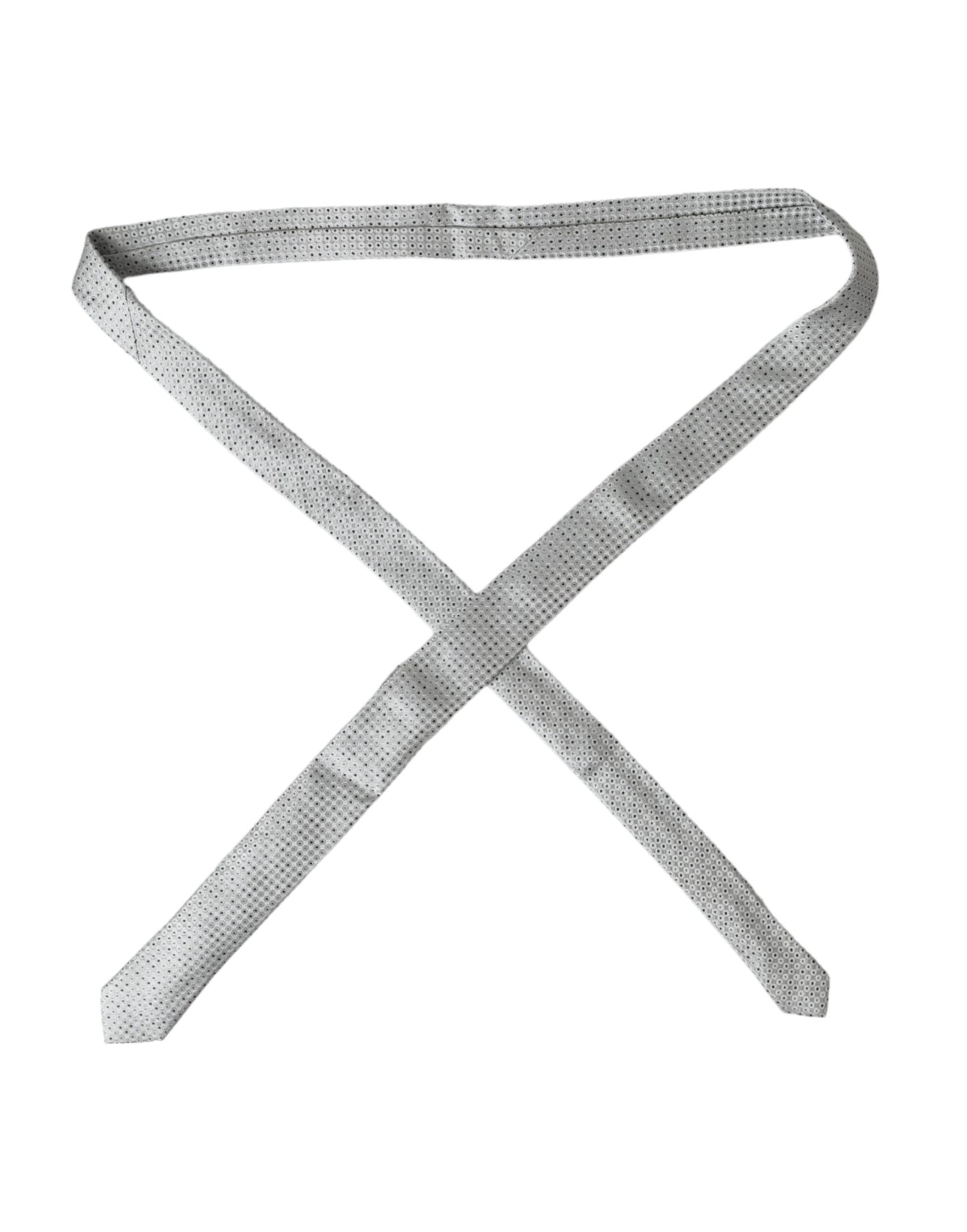 Dolce &amp; Gabbana Light Gray Polka Dot Silk Adjustable Men Tie