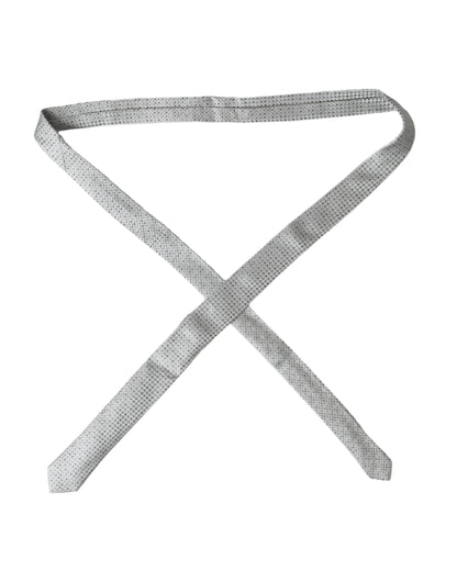 Dolce &amp; Gabbana Light Gray Polka Dot Silk Adjustable Men Tie