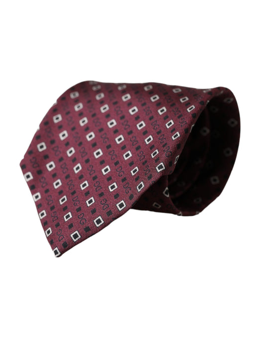 Cravate ajustable en soie marron Dolce &amp; Gabbana pour homme avec logo