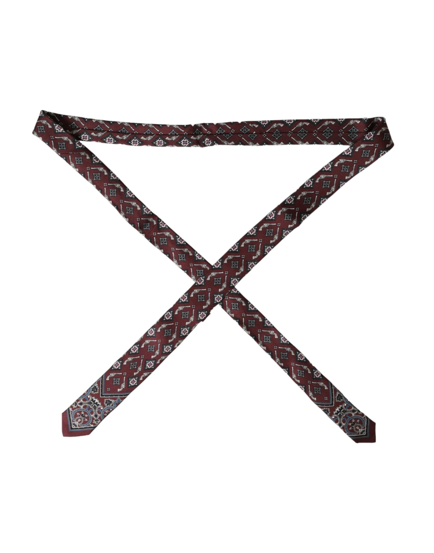 Cravate ajustable pour homme Dolce &amp; Gabbana Bordeaux imprimée 100 % soie