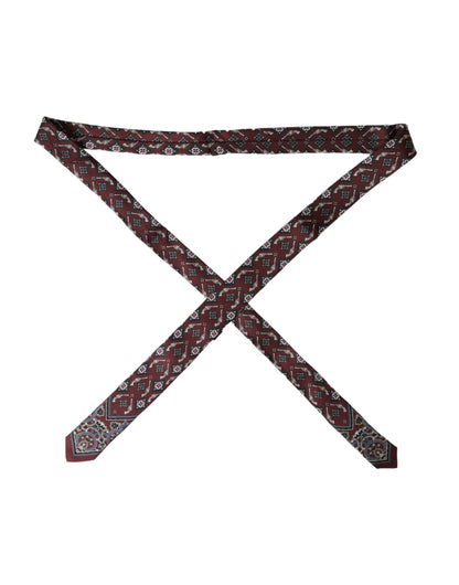 Cravate ajustable pour homme Dolce &amp; Gabbana Bordeaux imprimée 100 % soie