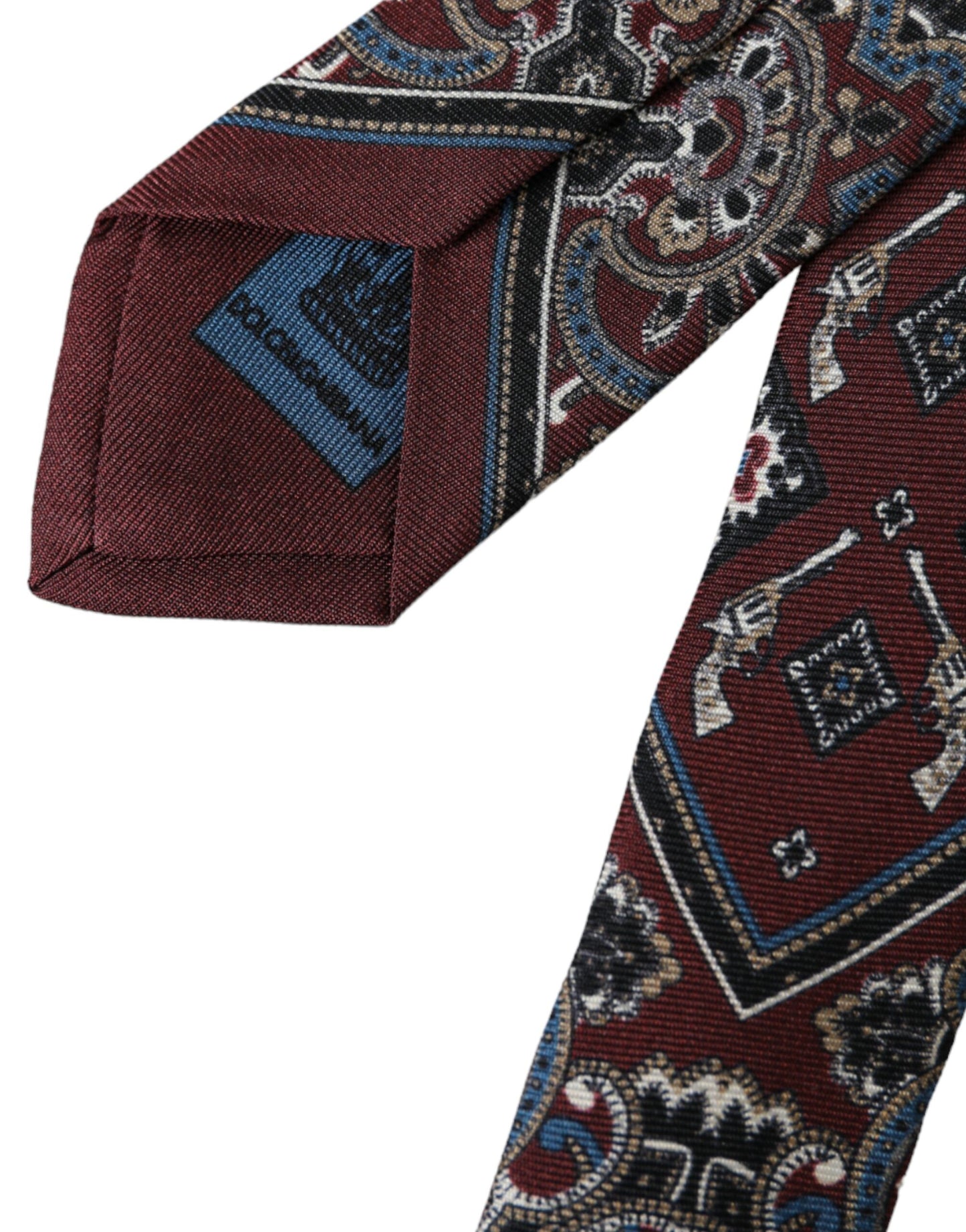 Cravate ajustable pour homme Dolce &amp; Gabbana Bordeaux imprimée 100 % soie