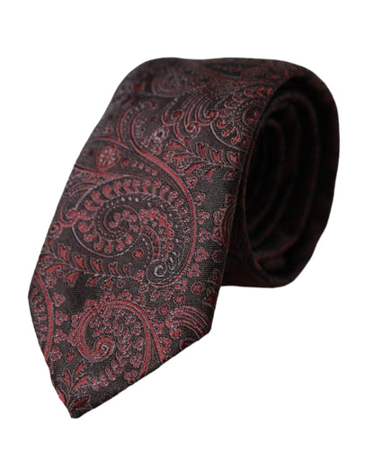 Cravate ajustable en soie à motifs bordeaux Dolce &amp; Gabbana pour homme