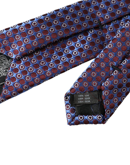 Cravate ajustable en soie à motifs bleu et violet Dolce &amp; Gabbana pour homme