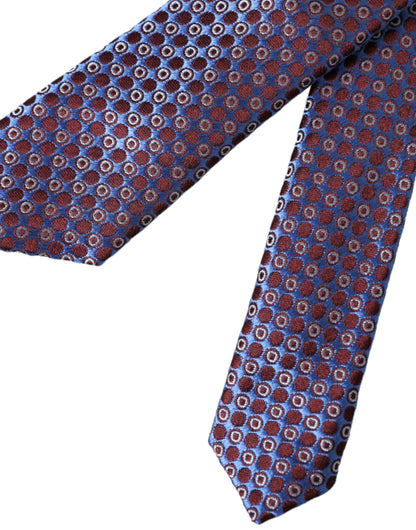 Cravate ajustable en soie à motifs bleu et violet Dolce &amp; Gabbana pour homme