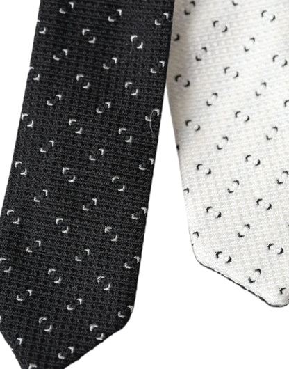 Cravate ajustable à motifs noirs et blancs Dolce &amp; Gabbana