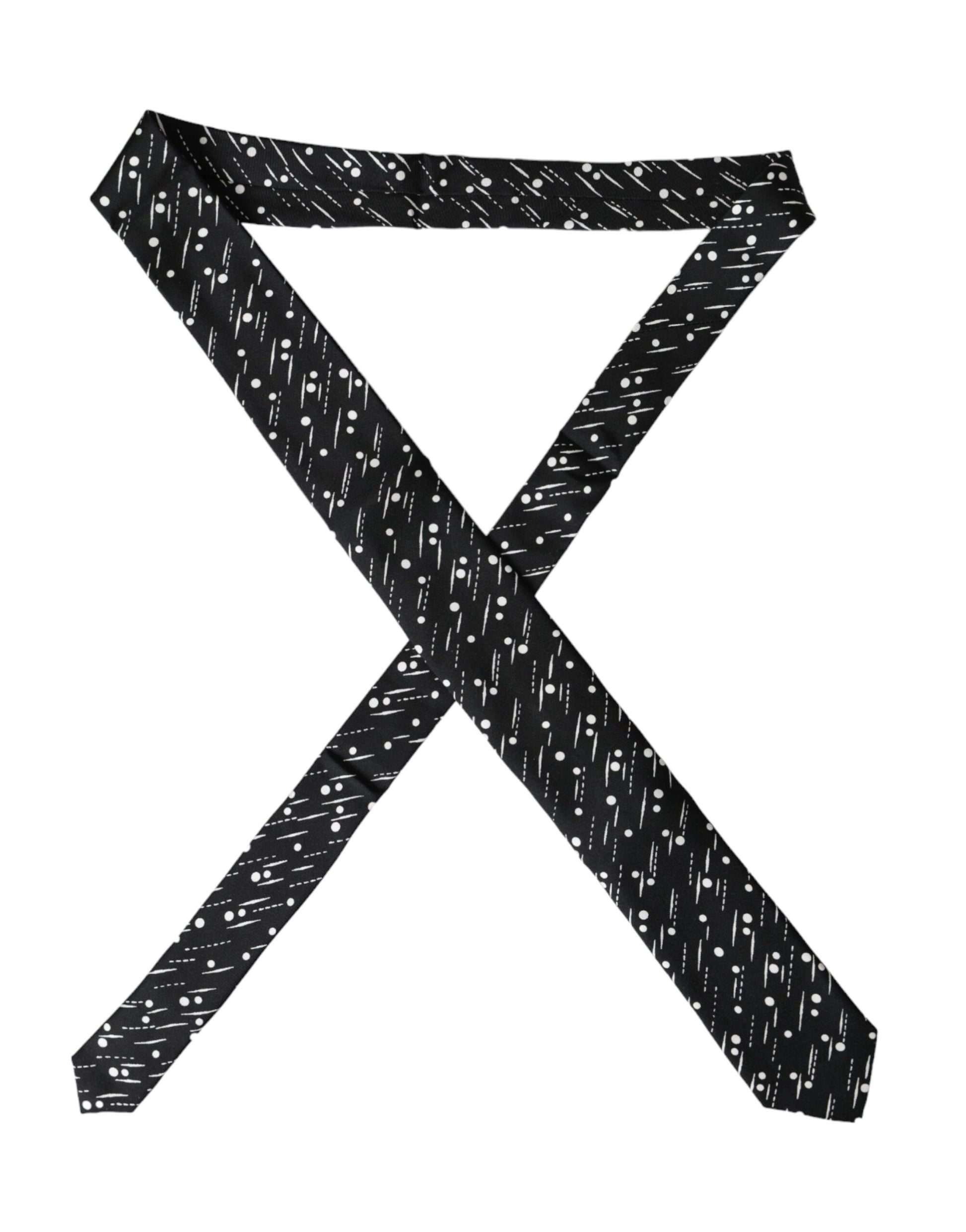 Dolce & Gabbana Black Dotted 100% Silk Adjustable Tie by Dolce & Gabbana