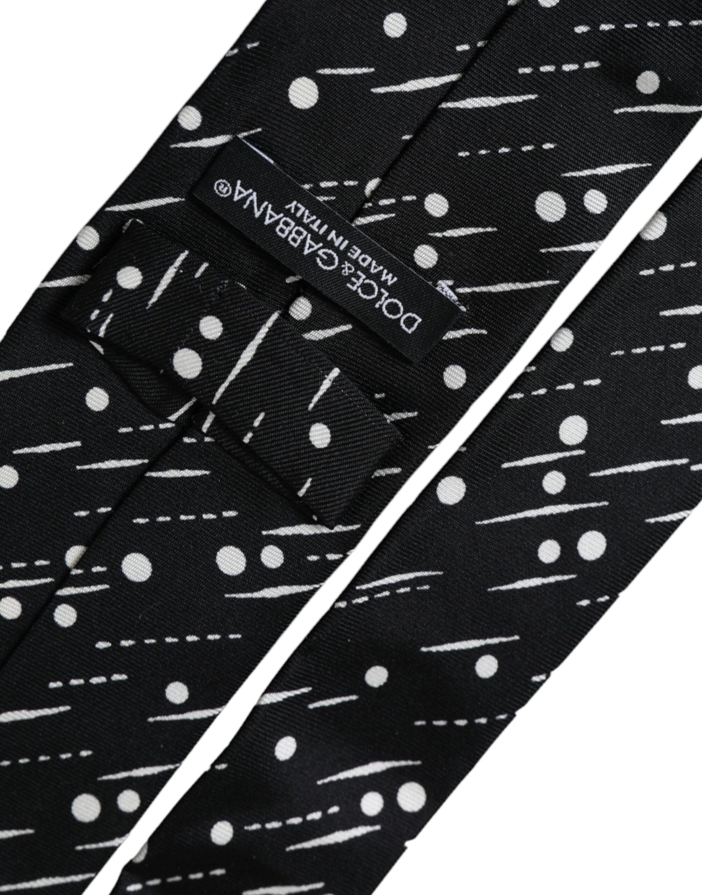 Dolce & Gabbana Black Dotted 100% Silk Adjustable Tie by Dolce & Gabbana