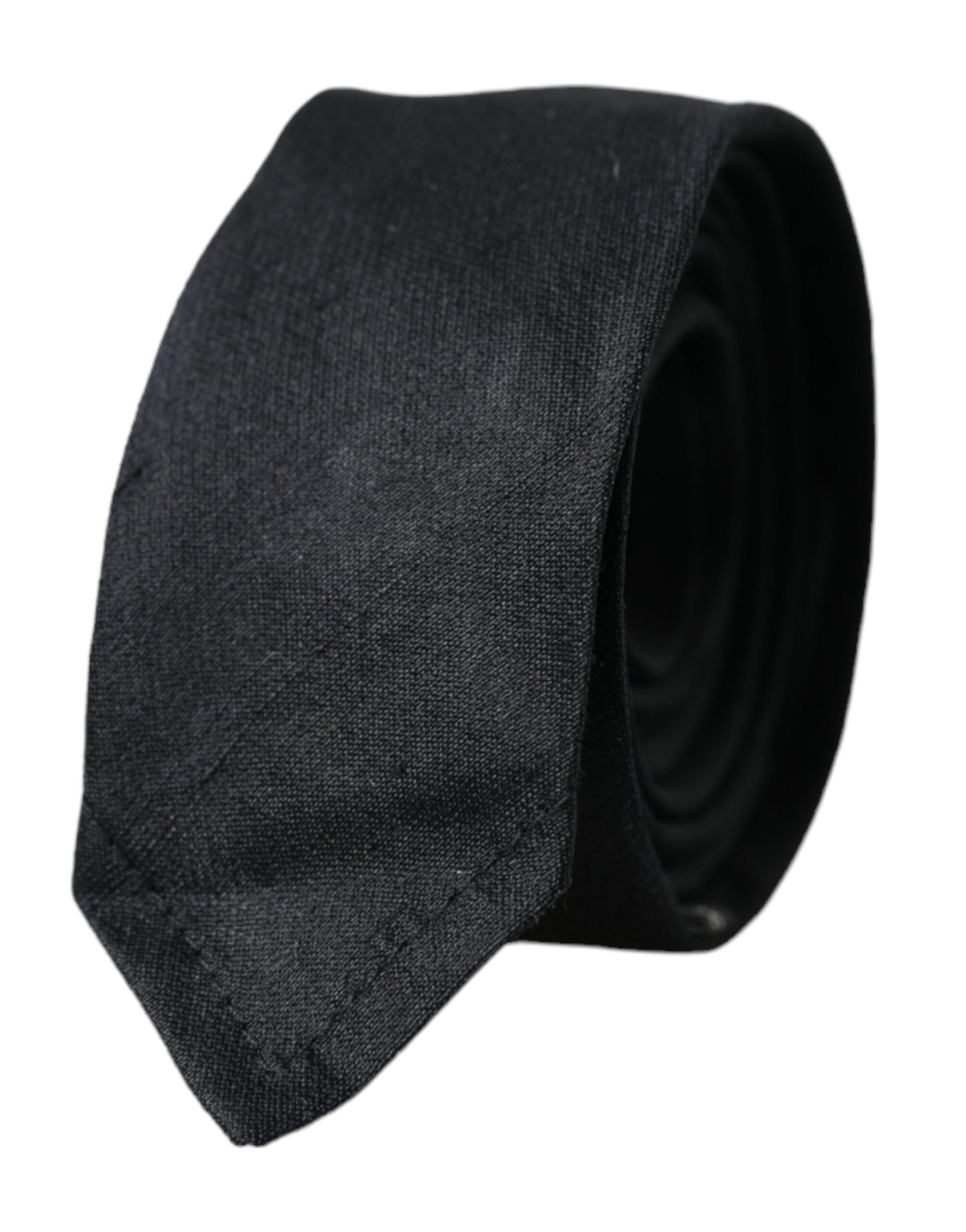 Dolce & Gabbana Black Solid 100% Silk Adjustable Tie by Dolce & Gabbana