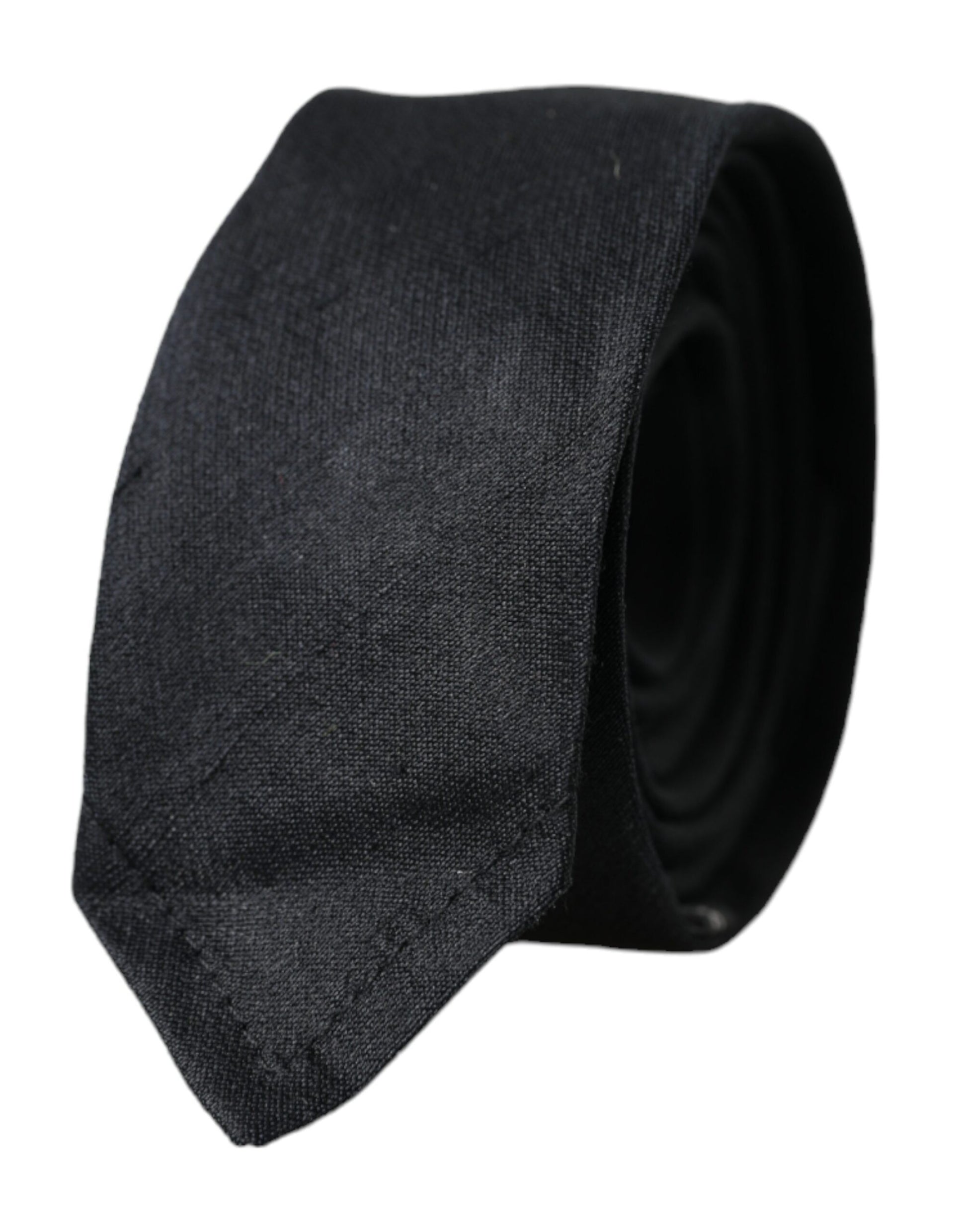 Dolce & Gabbana Black Solid 100% Silk Adjustable Tie by Dolce & Gabbana