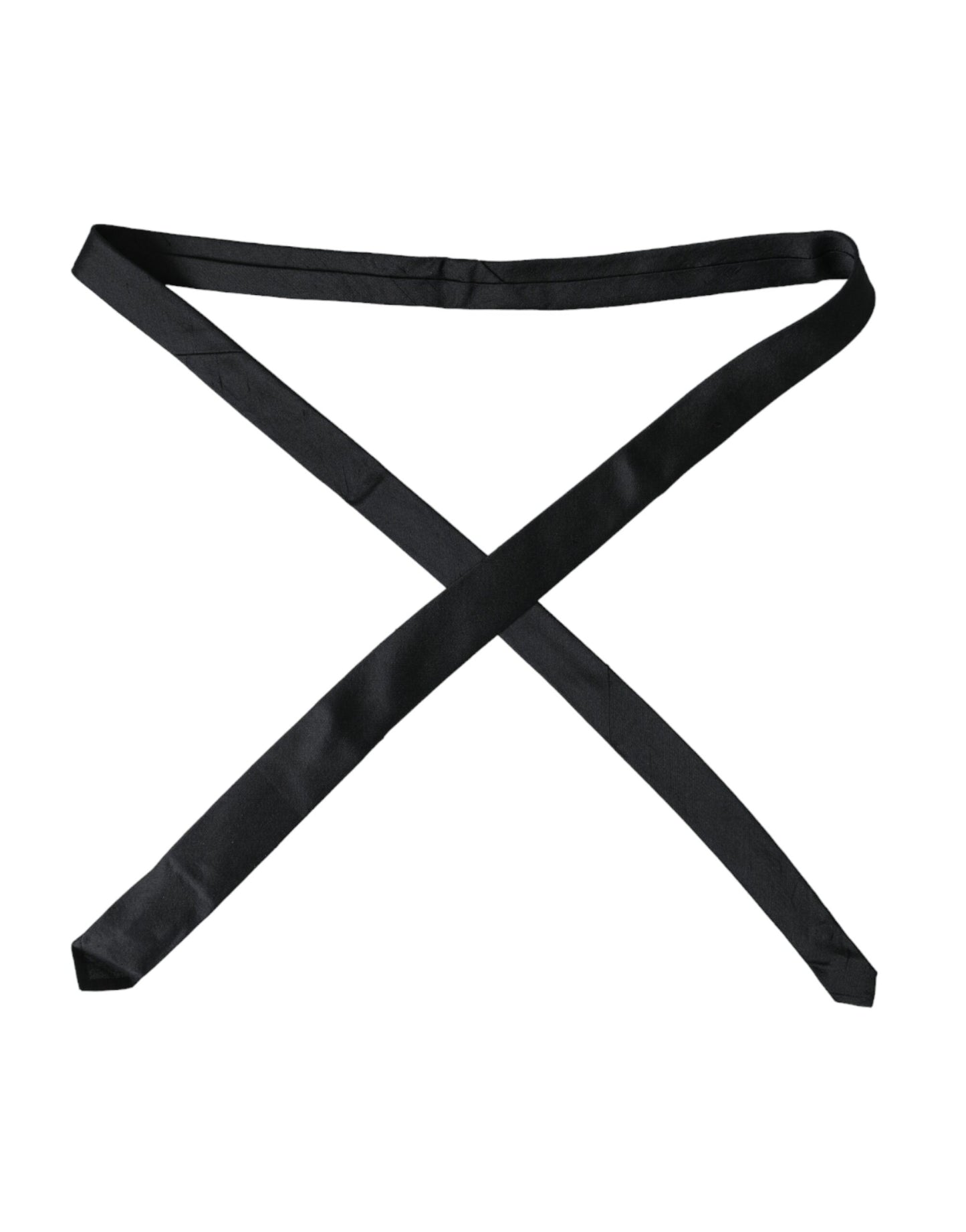 Dolce & Gabbana Black Solid 100% Silk Adjustable Tie by Dolce & Gabbana