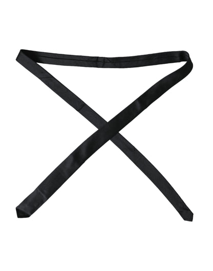 Dolce & Gabbana Black Solid 100% Silk Adjustable Tie by Dolce & Gabbana