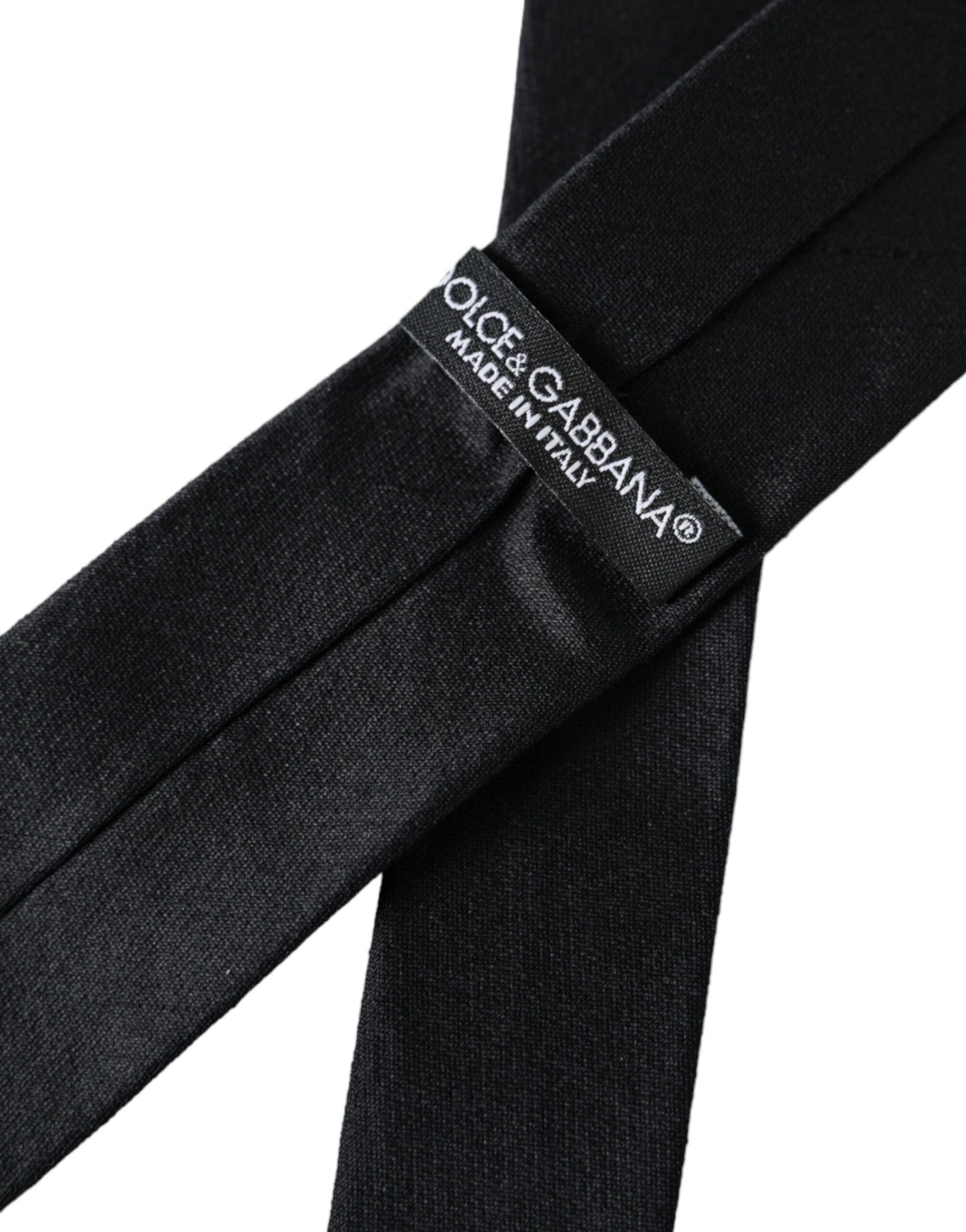 Dolce & Gabbana Black Solid 100% Silk Adjustable Tie by Dolce & Gabbana