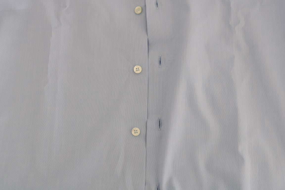 Cavalli Light Blue Cotton Slim Fit Dress Shirt by Cavalli
