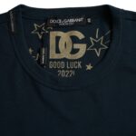 Dolce & Gabbana Dark Blue Cotton Round Neck Short Sleeves T-shirt by Dolce & Gabbana