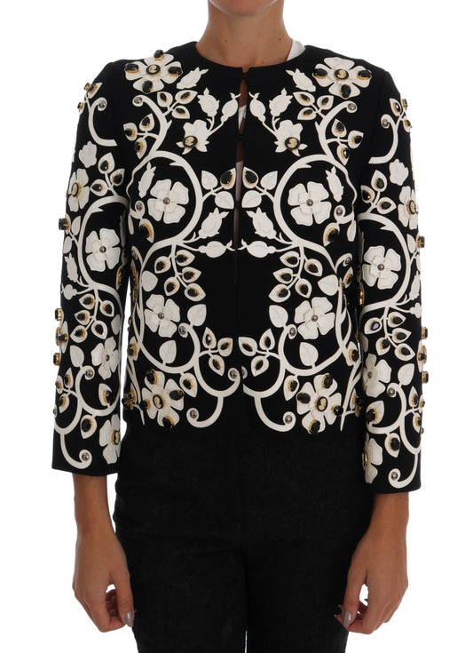Dolce &amp; Gabbana Manteau en laine brodé de cristaux floraux
