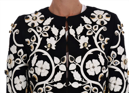 Dolce & Gabbana Black Baroque Floral Crystal Jacket by Dolce & Gabbana