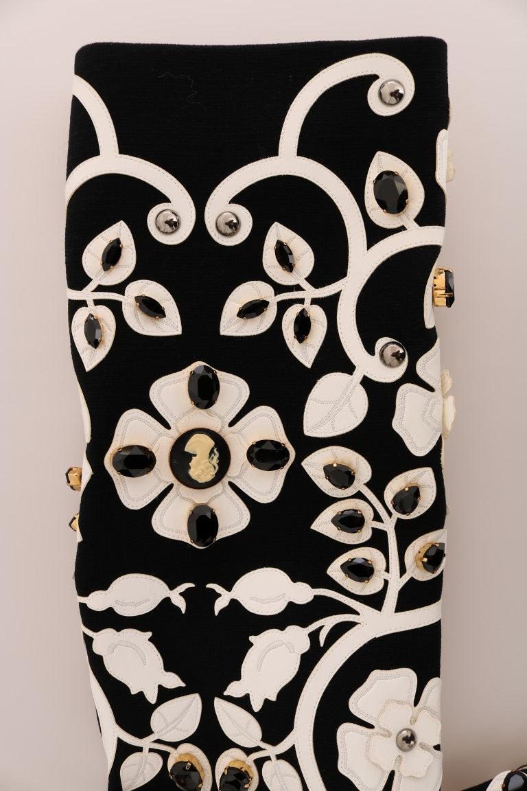 Dolce & Gabbana Black Baroque Floral Crystal Jacket by Dolce & Gabbana