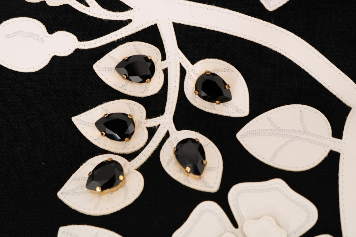 Dolce & Gabbana Black Baroque Floral Crystal Jacket by Dolce & Gabbana