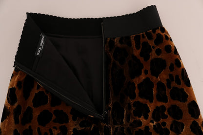 Jupe trapèze élégante à imprimé léopard Dolce &amp; Gabbana
