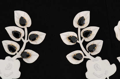 Jupe crayon baroque à fleurs noires et blanches Dolce &amp; Gabbana