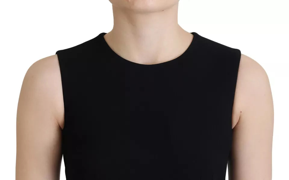 Dolce & Gabbana Black Dress Sheath Flare Viscose Dress by Dolce & Gabbana