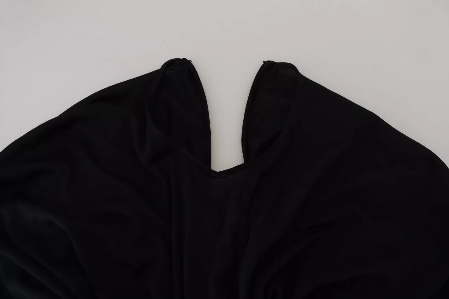 Dolce & Gabbana Black Sheath Midi Gown Wool Wrap Dress by Dolce & Gabbana