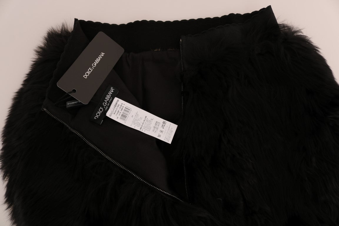 Mini-short en fourrure de vison noir Dolce &amp; Gabbana