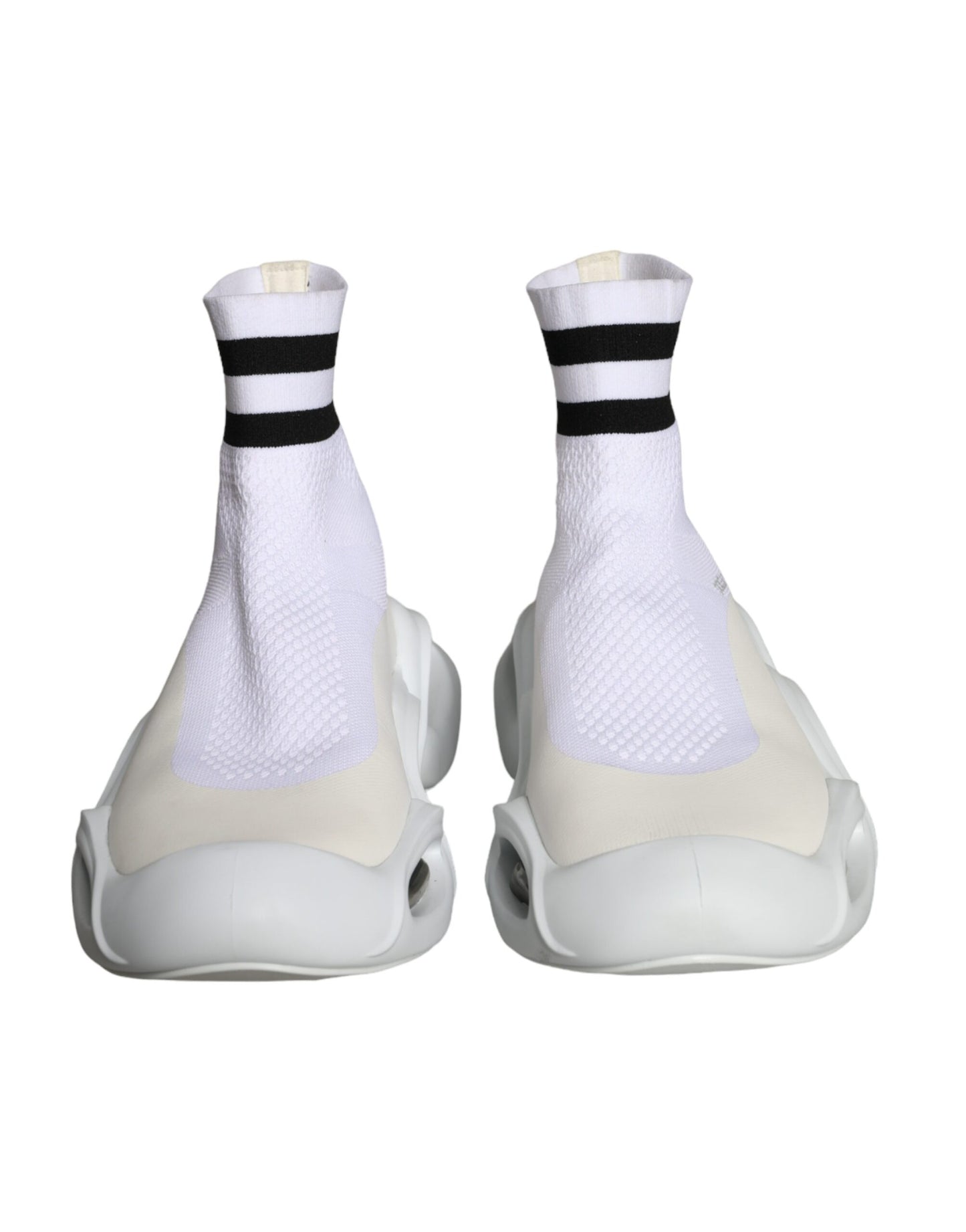 Baskets chaussettes blanches et noires Dolce &amp; Gabbana à enfiler Wave