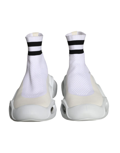Baskets chaussettes blanches et noires Dolce &amp; Gabbana à enfiler Wave