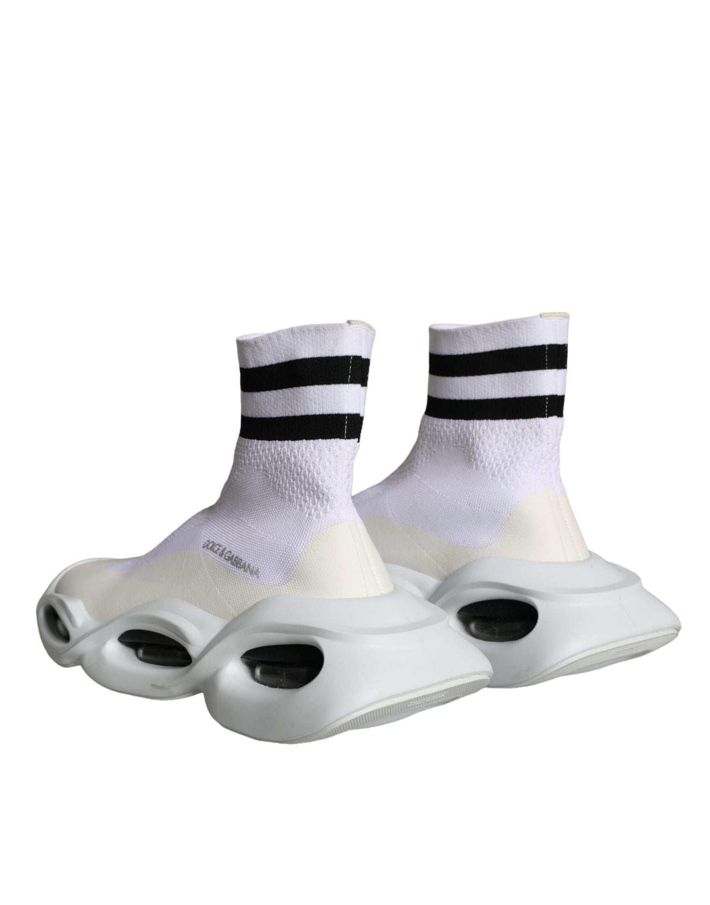 Baskets chaussettes blanches et noires Dolce &amp; Gabbana à enfiler Wave