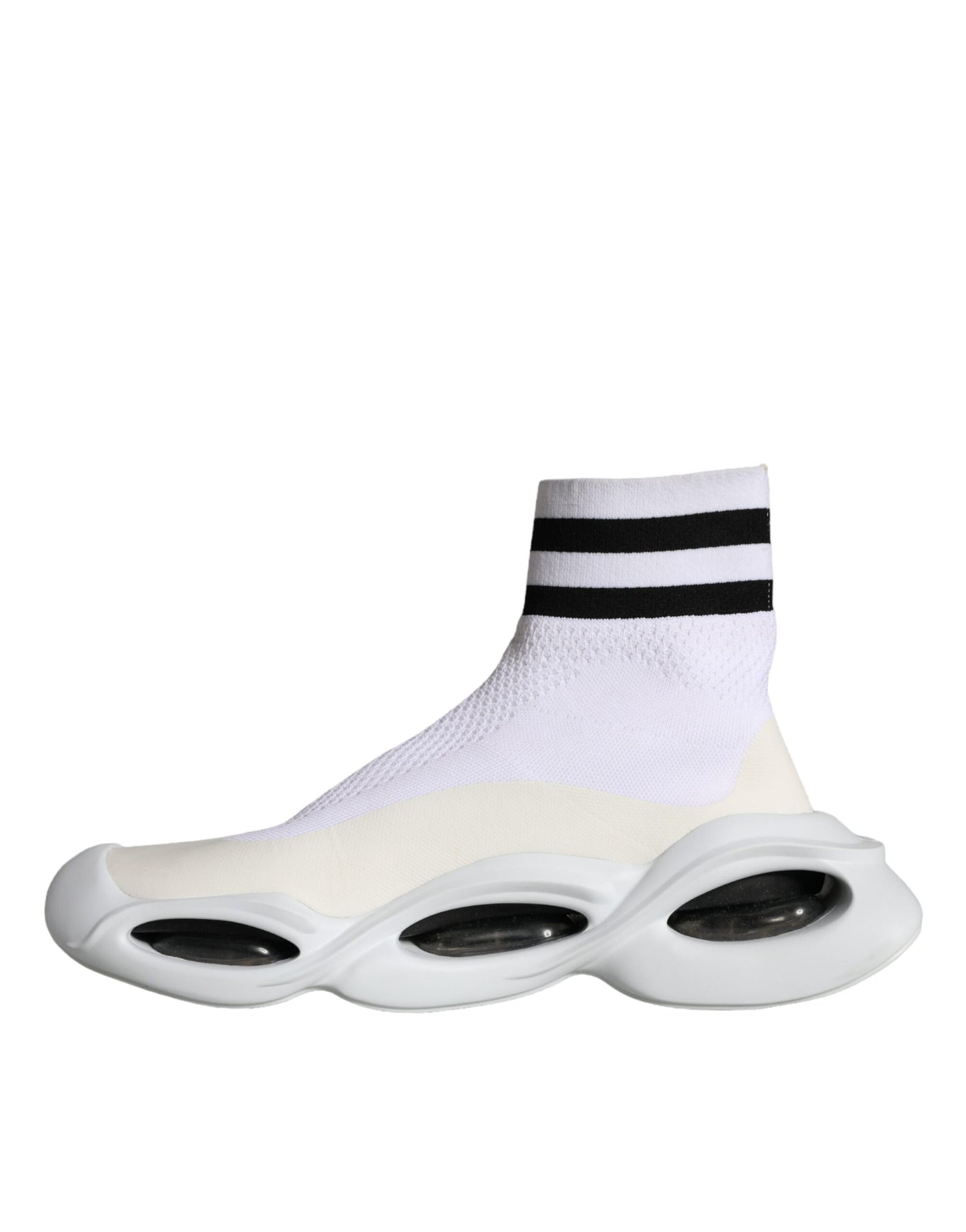 Baskets chaussettes blanches et noires Dolce &amp; Gabbana à enfiler Wave