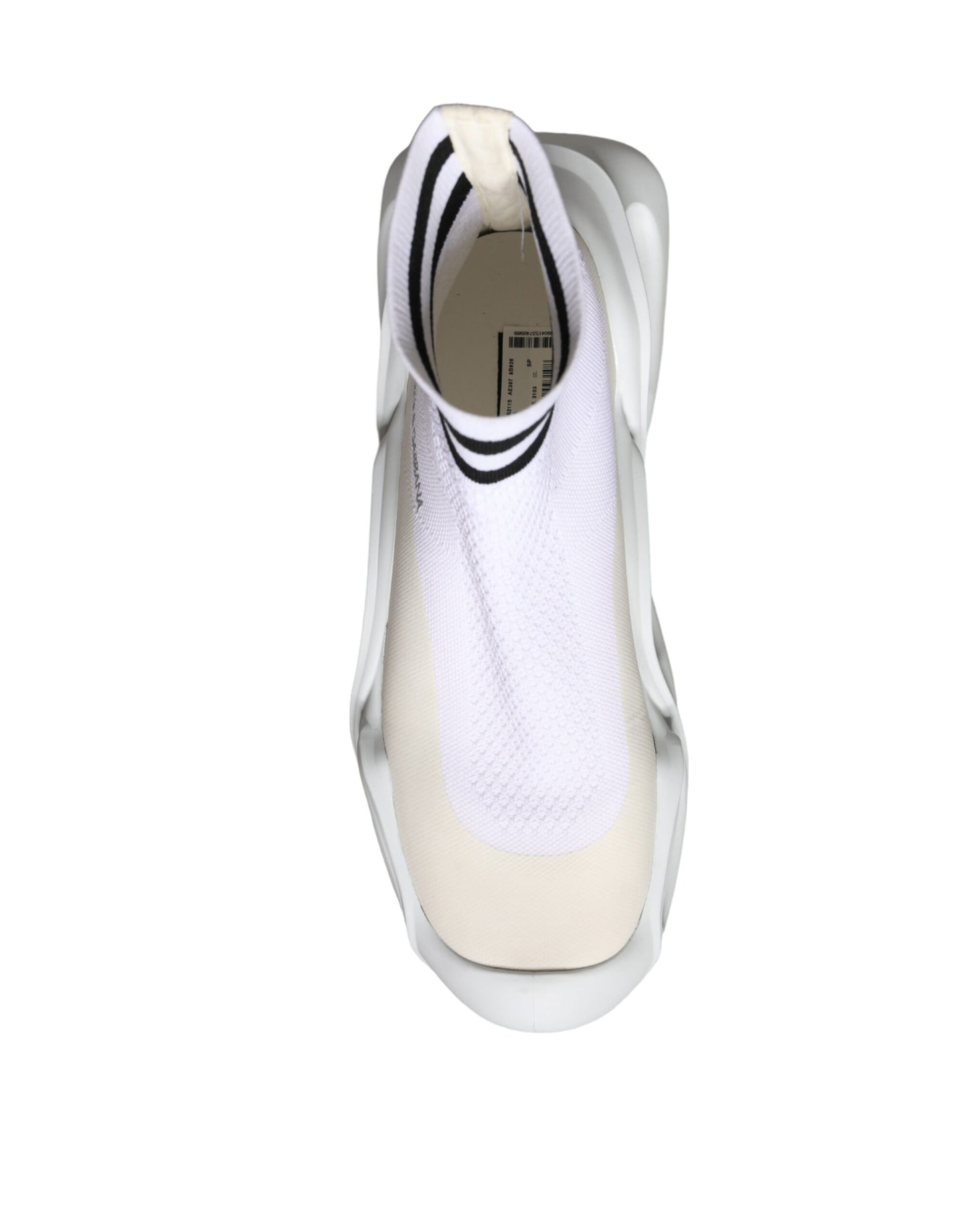 Baskets chaussettes blanches et noires Dolce &amp; Gabbana à enfiler Wave