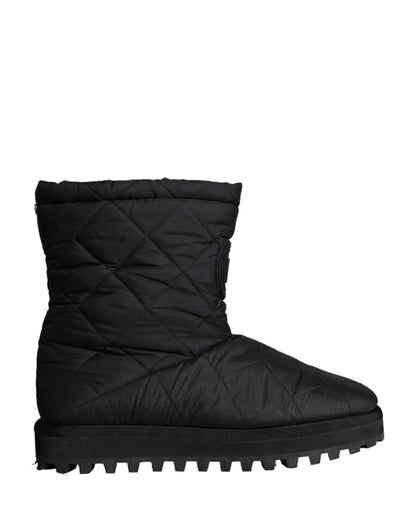 Bottes mi-mollet rembourrées en nylon noir Dolce &amp; Gabbana pour homme
