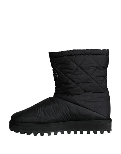 Bottes mi-mollet rembourrées en nylon noir Dolce &amp; Gabbana pour homme